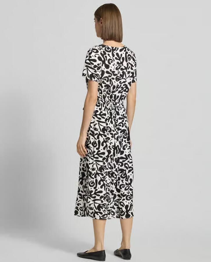 Pieces A-lijn midi-jurk van pure viscose model 'BARRI'