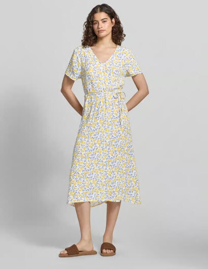Pieces A-lijn midi-jurk van pure viscose model 'BARRI' - Foto 3