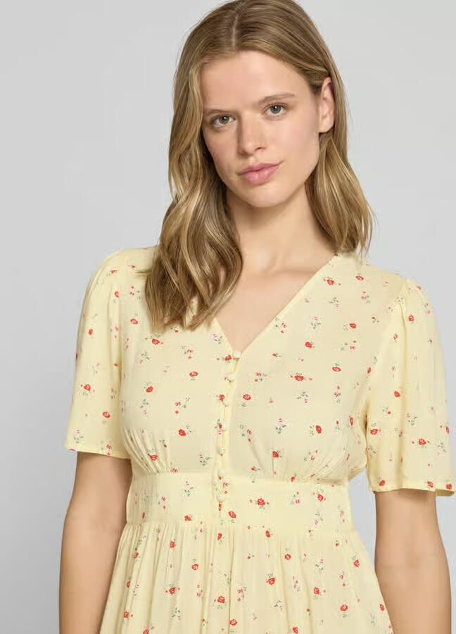 Pieces A-lijn midi-jurk van pure viscose model 'TALA'