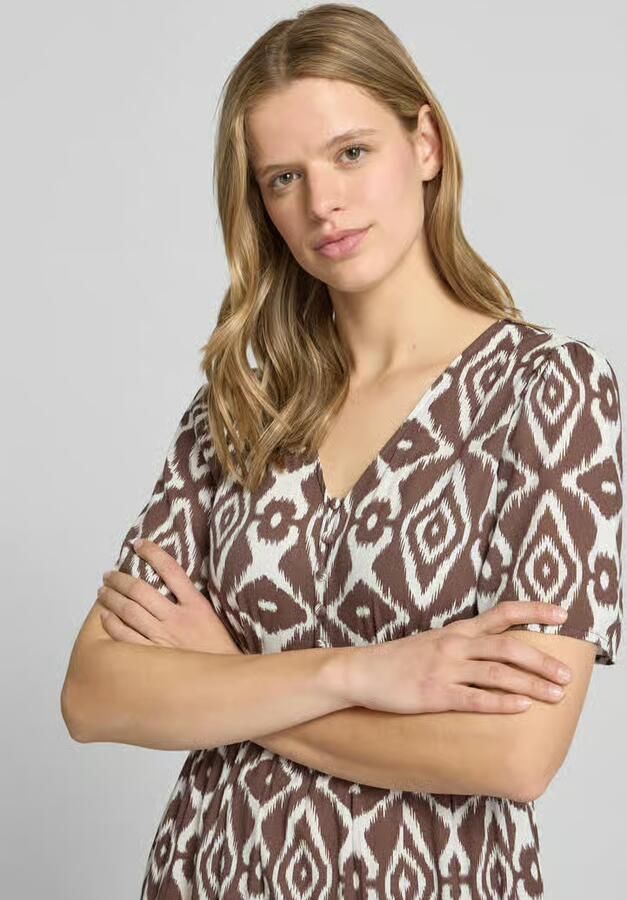 Pieces A-lijn midi-jurk van pure viscose model 'TALA'