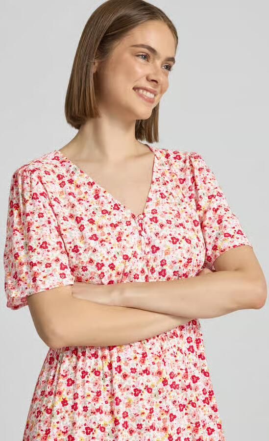 Pieces A-lijn midi-jurk van pure viscose model 'TALA'