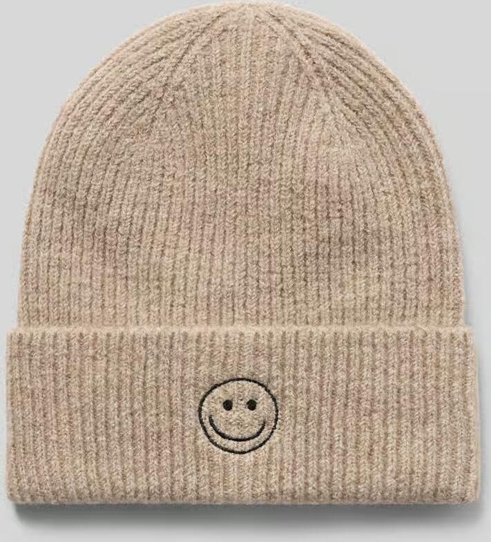 Pieces Beanie met borduursel model 'MALIKA'