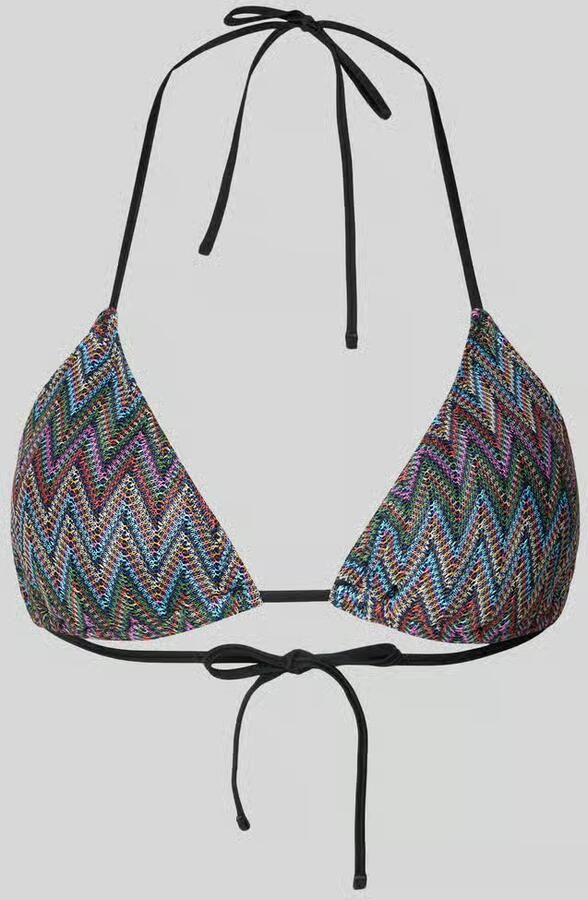 PIECES voorgevomde triangel bikinitop PCADA zwart multi - Foto 2