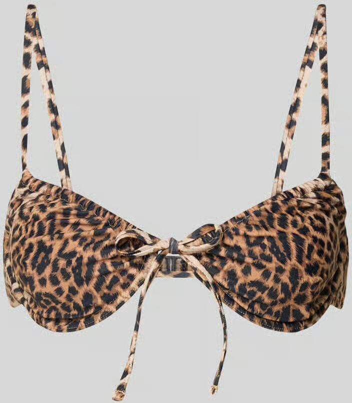 PIECES voorgevormde beugel bikinitop PCLIPPA bruin beige zwart - Foto 4