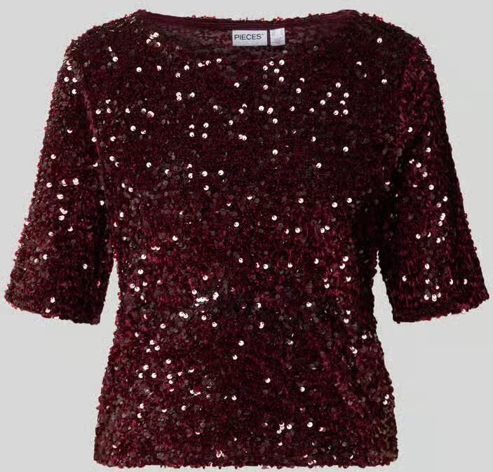 Pieces Blousetop met all-over pailletten