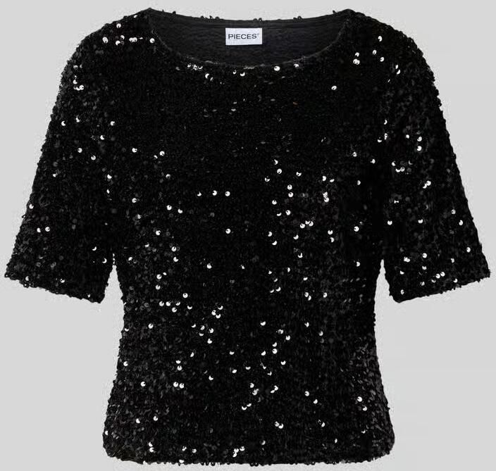 Pieces Blousetop met all-over pailletten