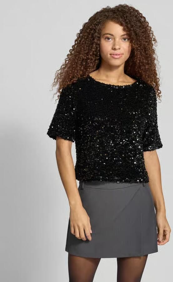 Pieces Blousetop met all-over pailletten - Foto 2