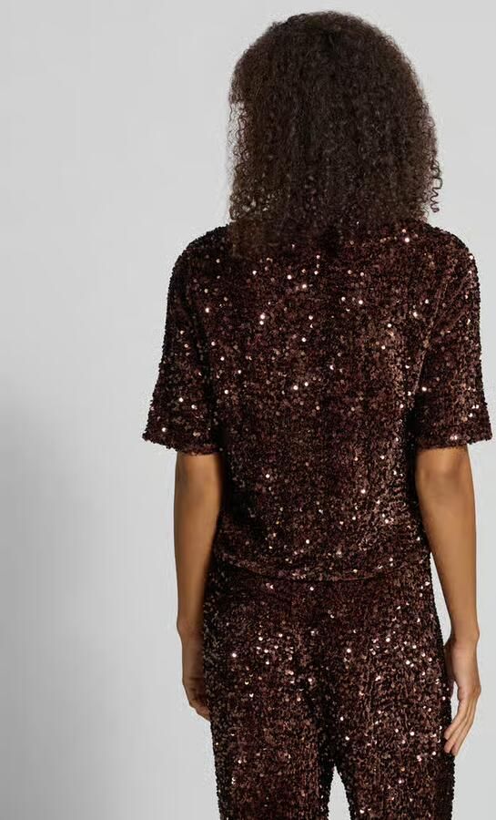 Pieces Blousetop met all-over pailletten - Foto 2