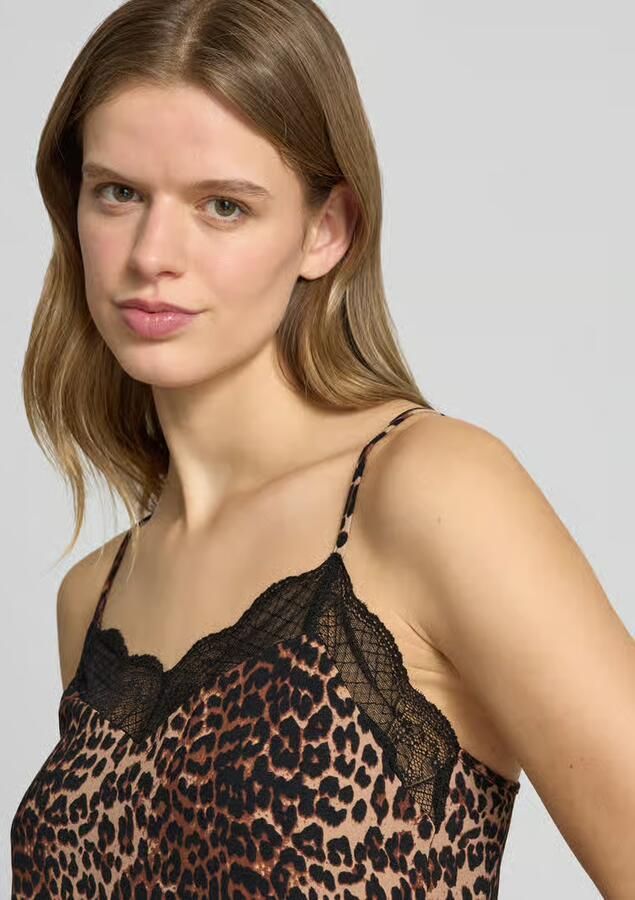 Pieces blousetop met kanten afwerking in relaxed fit model 'TIFFANY'