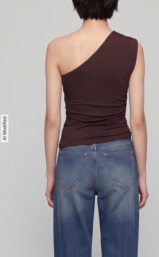 Pieces Blousetop met one-shoulderhals - Foto 3