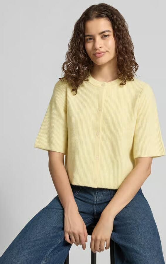 Pieces Boxy fit gebreid jack van ribtricot model 'SILLY' - Foto 5