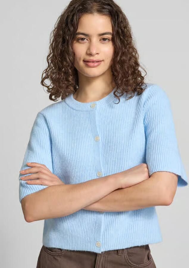 Pieces Boxy fit gebreid jack van ribtricot model 'SILLY' - Foto 5
