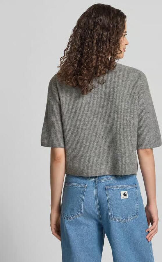 Pieces Boxy fit gebreid jack van ribtricot model 'SILLY' - Foto 4