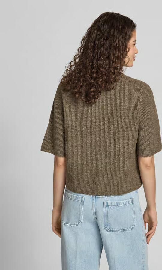 Pieces Boxy fit gebreid jack van ribtricot model 'SILLY' - Foto 4