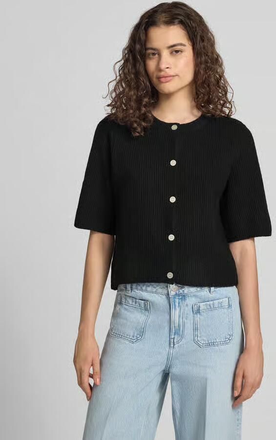 Pieces Boxy fit gebreid jack van ribtricot model 'SILLY' - Foto 3