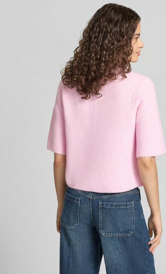 Pieces Boxy fit gebreid jack van ribtricot model 'SILLY' - Foto 5