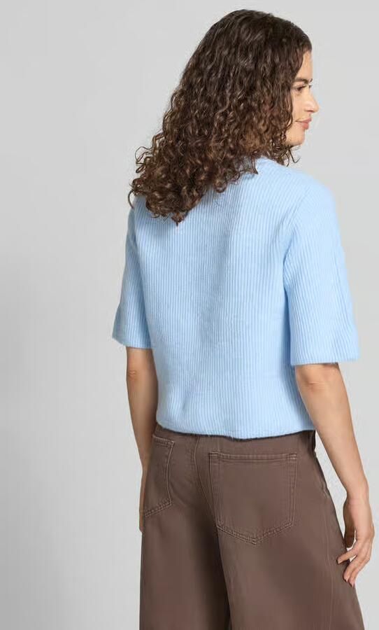 Pieces Boxy fit gebreid jack van ribtricot model 'SILLY' - Foto 6