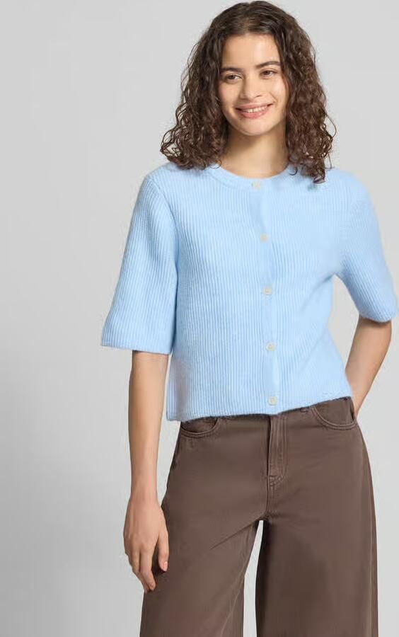 Pieces Boxy fit gebreid jack van ribtricot model 'SILLY' - Foto 5