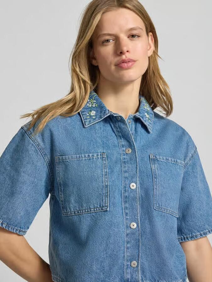 Pieces Boxy fit jeansblouse van puur katoen model 'SKY'