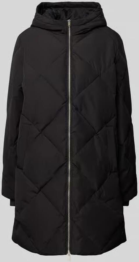 Pieces Comfort fit gewatteerde lange jas met aangenaaide capuchon model 'NOVELLA' - Foto 2