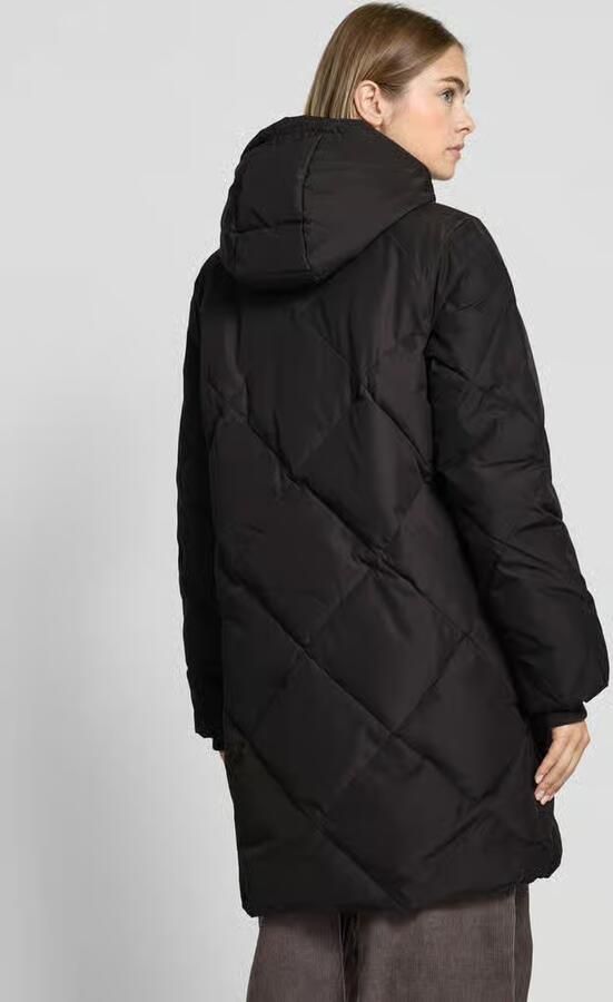Pieces Comfort fit gewatteerde lange jas met aangenaaide capuchon model 'NOVELLA' - Foto 3