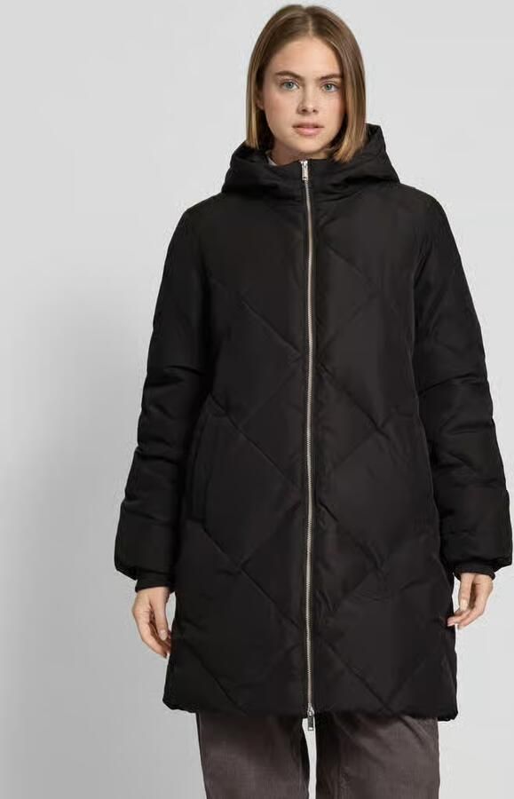 Pieces Comfort fit gewatteerde lange jas met aangenaaide capuchon model 'NOVELLA' - Foto 2