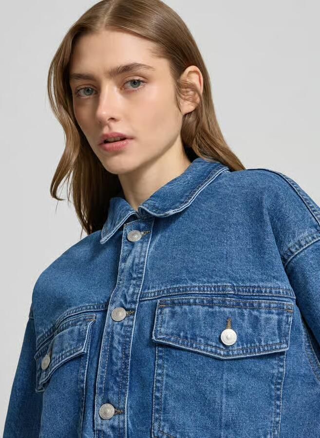 Pieces Comfort fit jeansjack van katoenmix model 'ELMA' - Foto 6