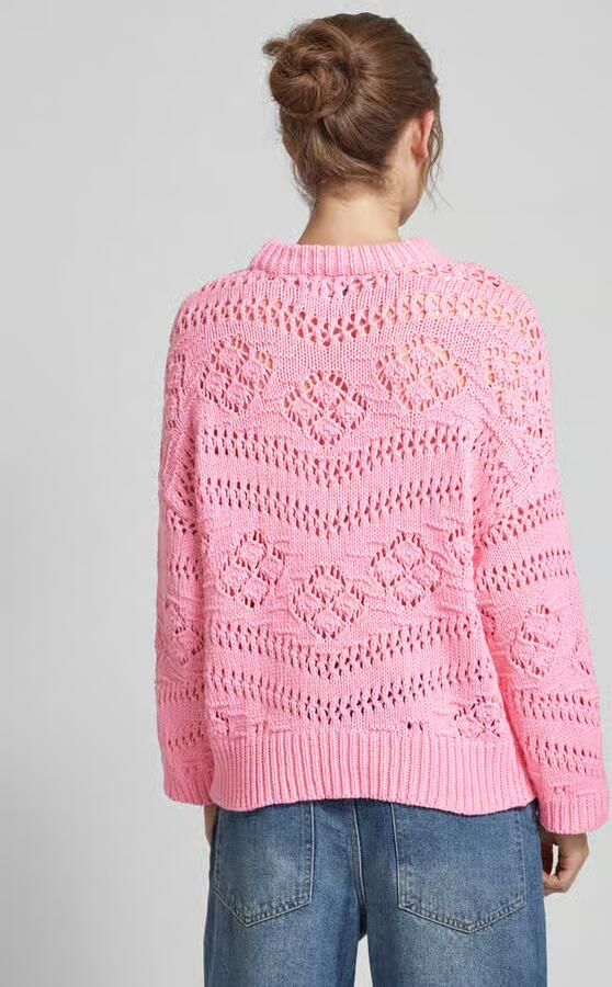 Pieces Flatteuze gebreide pullover met ajourpatroon model 'PCNIANA' - Foto 3