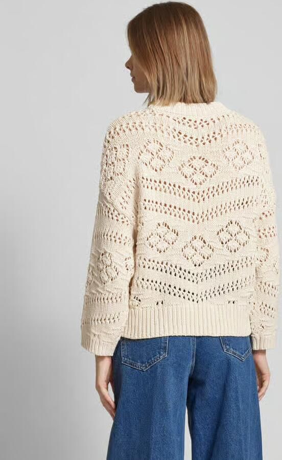 Pieces Flatteuze gebreide pullover met ajourpatroon model 'PCNIANA' - Foto 3