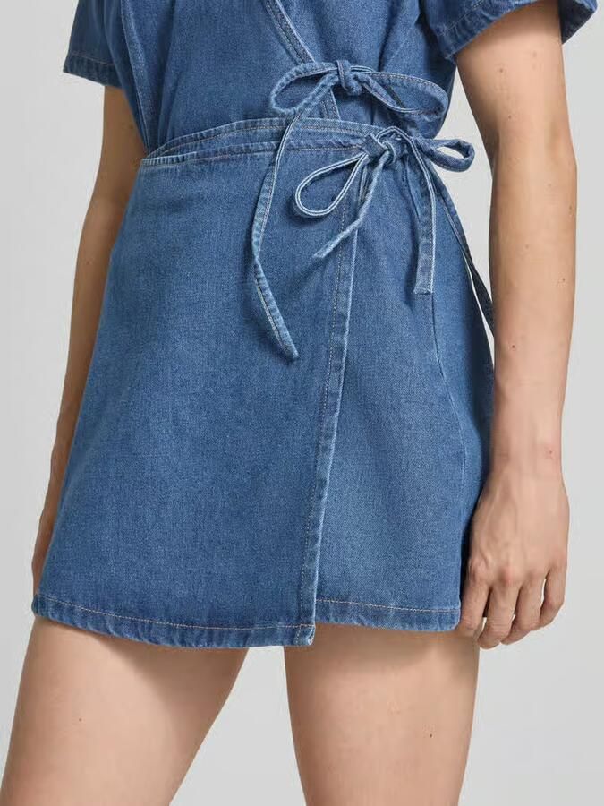 Pieces Licht uitlopende jeansrok in wikkellook model 'FIBBO' - Foto 4