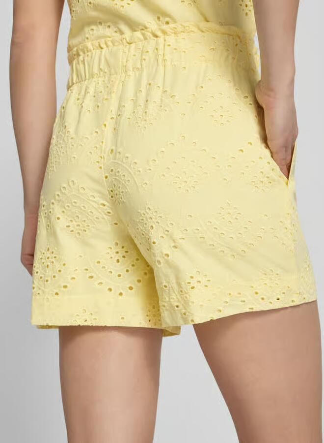 Pieces Loose fit bermuda s met ajourwerk model 'VILDE'