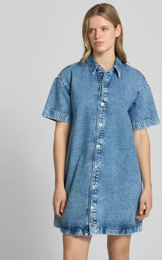 Pieces Loose fit denimjurk van katoenmix model 'SKY' - Foto 2