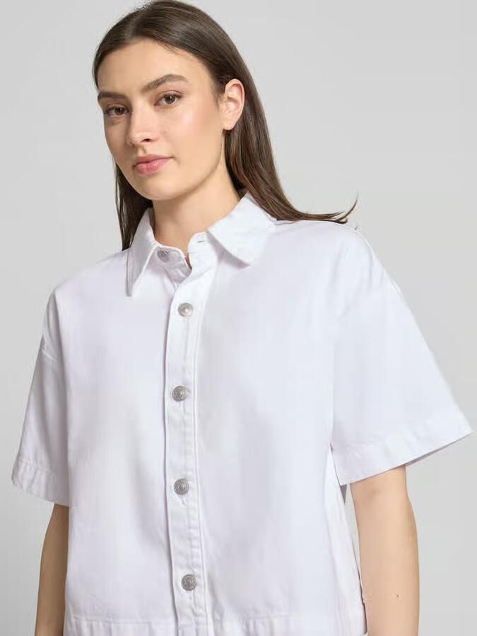 Pieces loose fit jeansblouse van puur katoen model 'SKY'