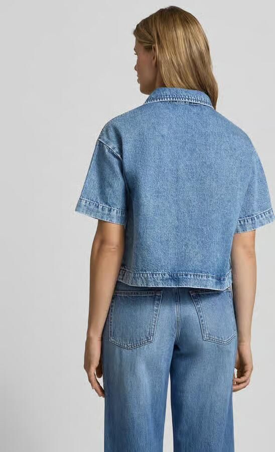 Pieces loose fit jeansblouse van puur katoen model 'SKY' - Foto 6