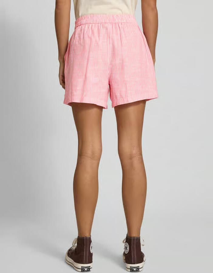 Pieces Loose fit korte broek van een mix van katoen en linnen model 'APIA' - Foto 2