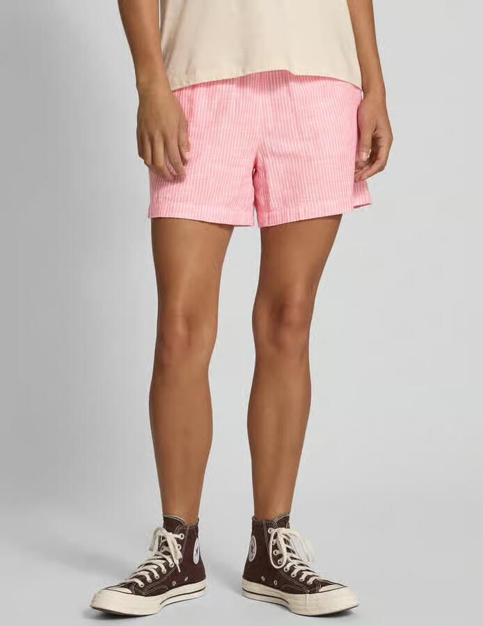 Pieces Loose fit korte broek van een mix van katoen en linnen model 'APIA' - Foto 3
