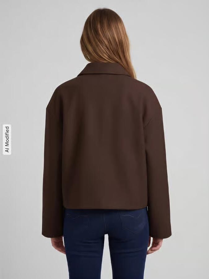 Pieces Loose fit lange jas met platte kraag model 'AYA' - Foto 2