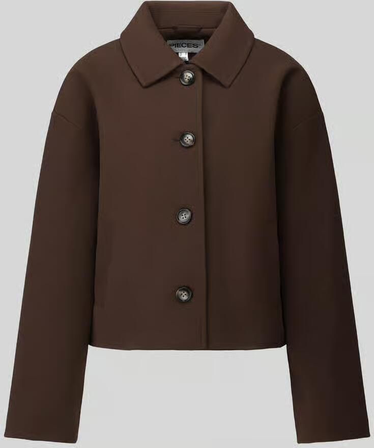 Pieces Loose fit lange jas met platte kraag model 'AYA' - Foto 2