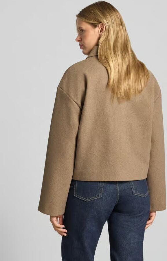 Pieces Loose fit lange jas met platte kraag model 'AYA' - Foto 3