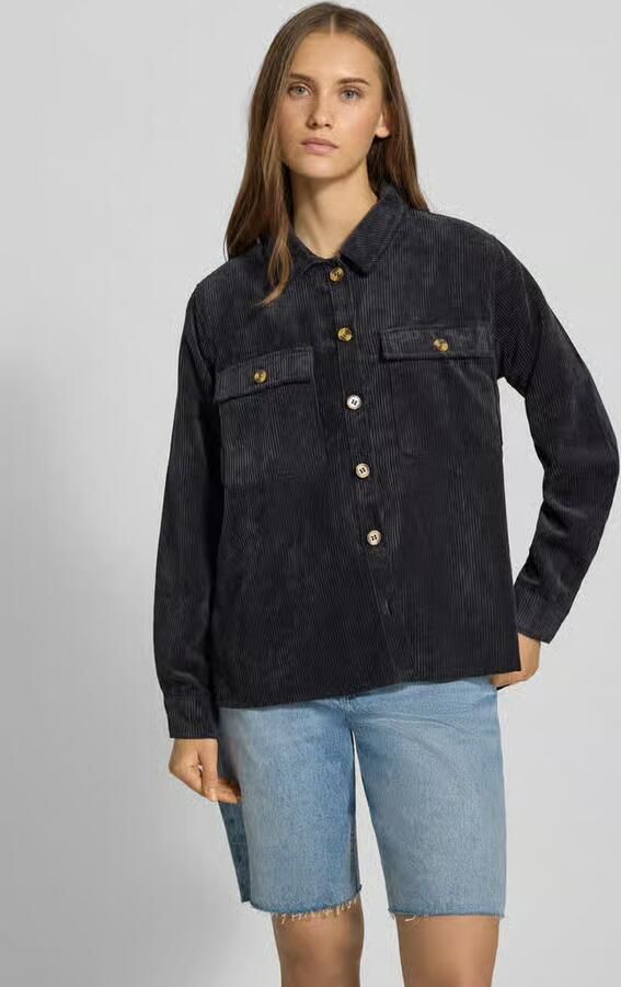 Pieces relaxed fit blouse met lange mouwen in corduroy look model 'EFFI' - Foto 2