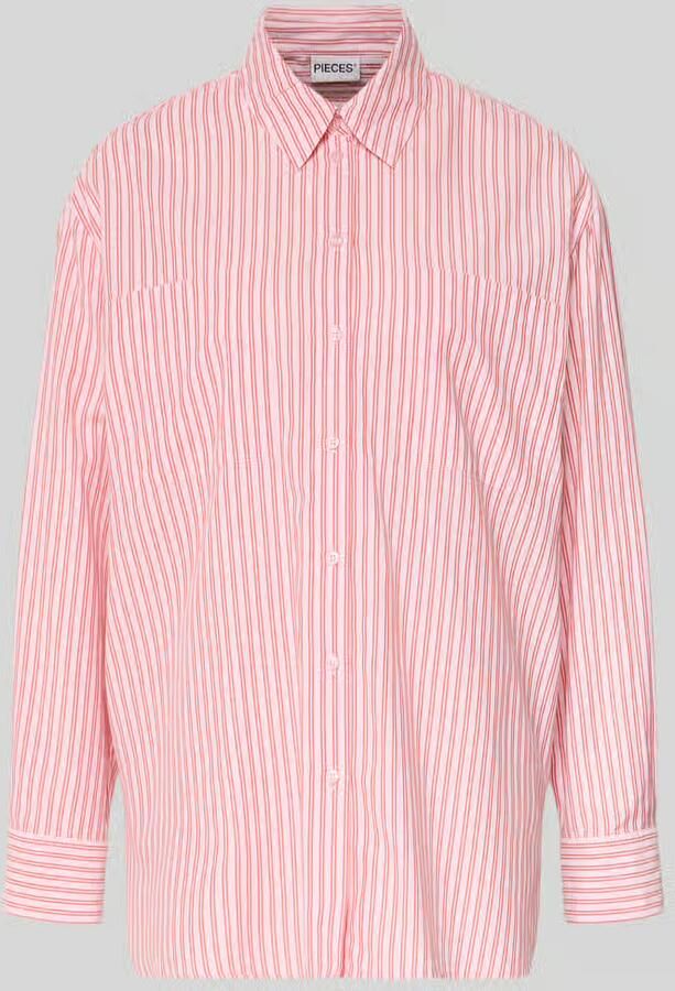 Pieces loose fit overhemdblouse met katoen model 'MELIA' - Foto 2