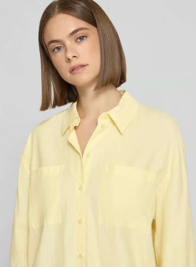 Pieces loose fit overhemdblouse met katoen model 'MELIA'