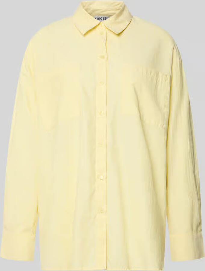 Pieces loose fit overhemdblouse met katoen model 'MELIA' - Foto 2