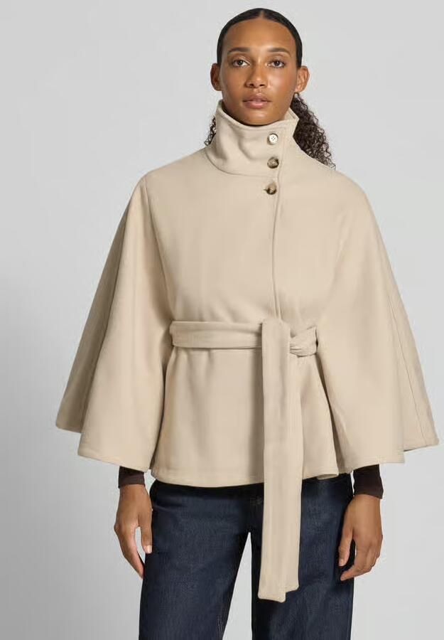 Pieces Loose fit poncho met bindceintuur model 'AIKEN' - Foto 3