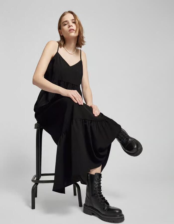 Pieces Midi-jurk in laagjeslook - Foto 2