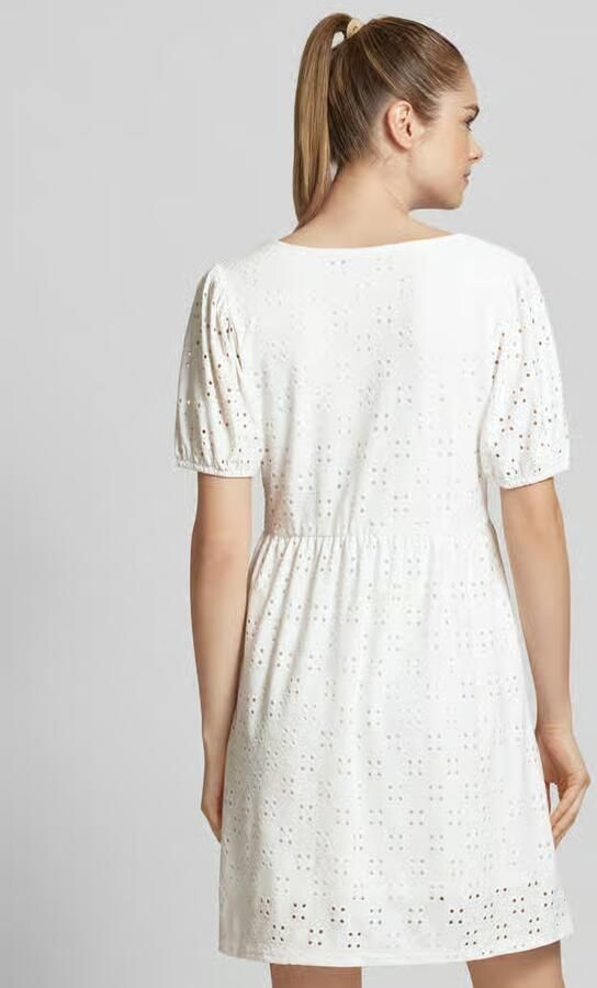 Pieces Mini-jurk met broderie anglaise