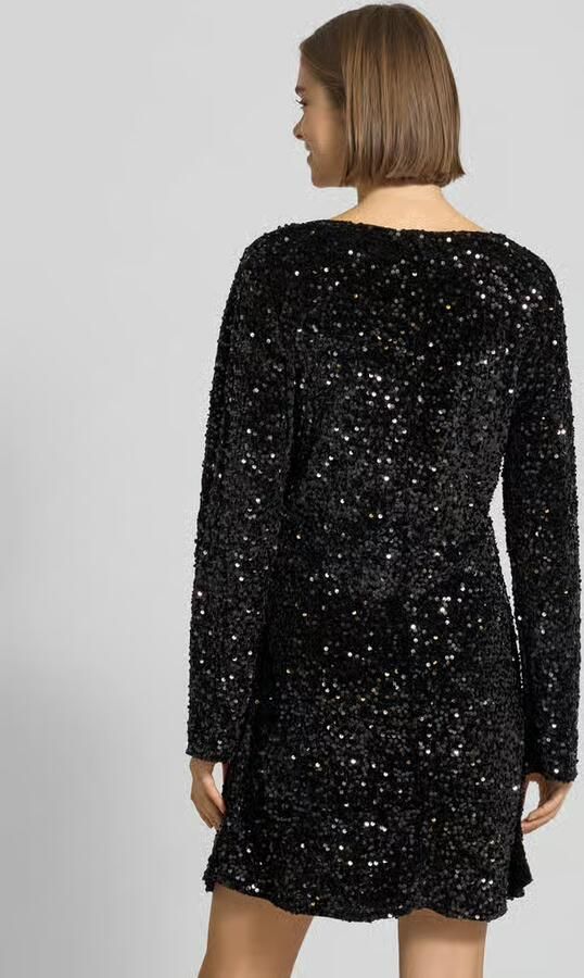 Pieces Mini-jurk met pailletten van fluweel model 'KAM'