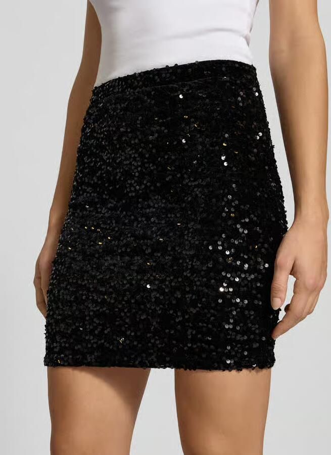 Pieces Nauwsluitende minirok met pailletten model 'KAM'