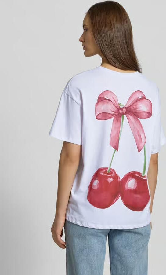 Pieces Oversized T-shirt van puur katoen model 'MIKKA' - Foto 4