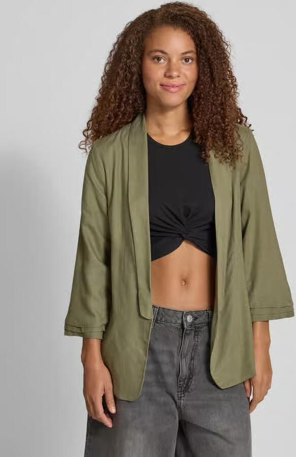 Pieces Regular fit blazer van een mix van viscose en linnen model 'PIA BOSELLA' - Foto 8